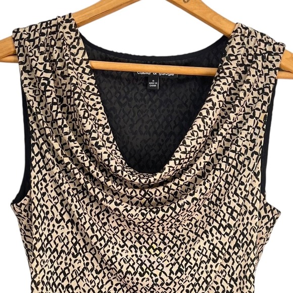 Cable & Gauge Y2K Minimalist Abstract Cowl Neck Sleeveless Top Small - Picture 3 of 5